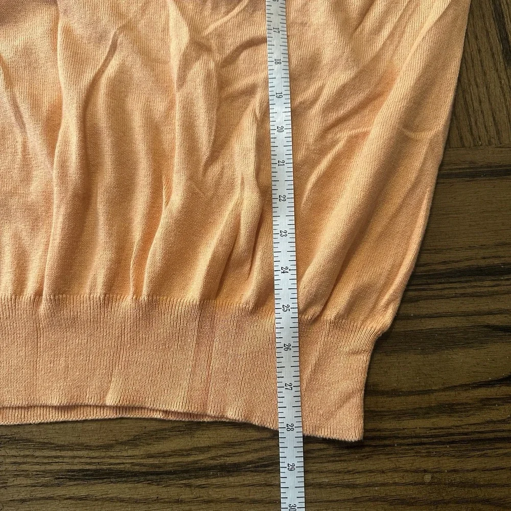 NWOT Peter Millar Orange V Neck Sweater Pullover Mens Soft Luxury Blend Size XL